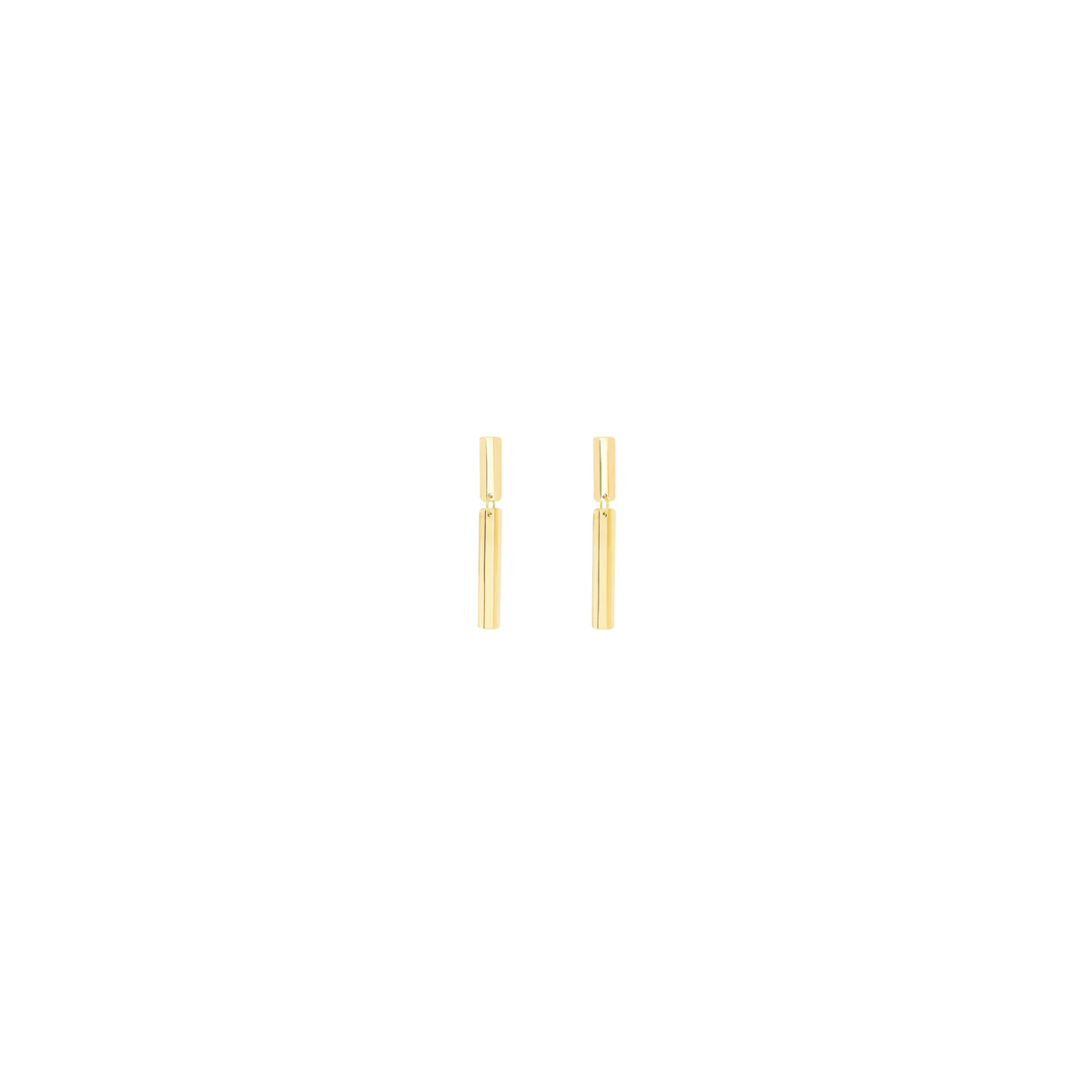 VIA earrings in 18k yellow gold, short, rectangle shape