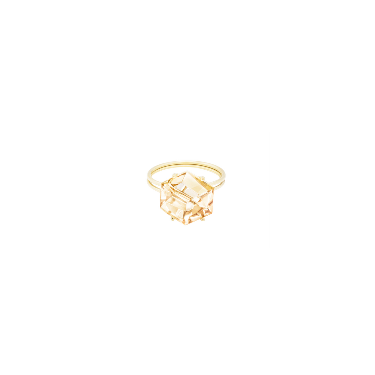 KLAR ring in 18k yellow gold, citrine