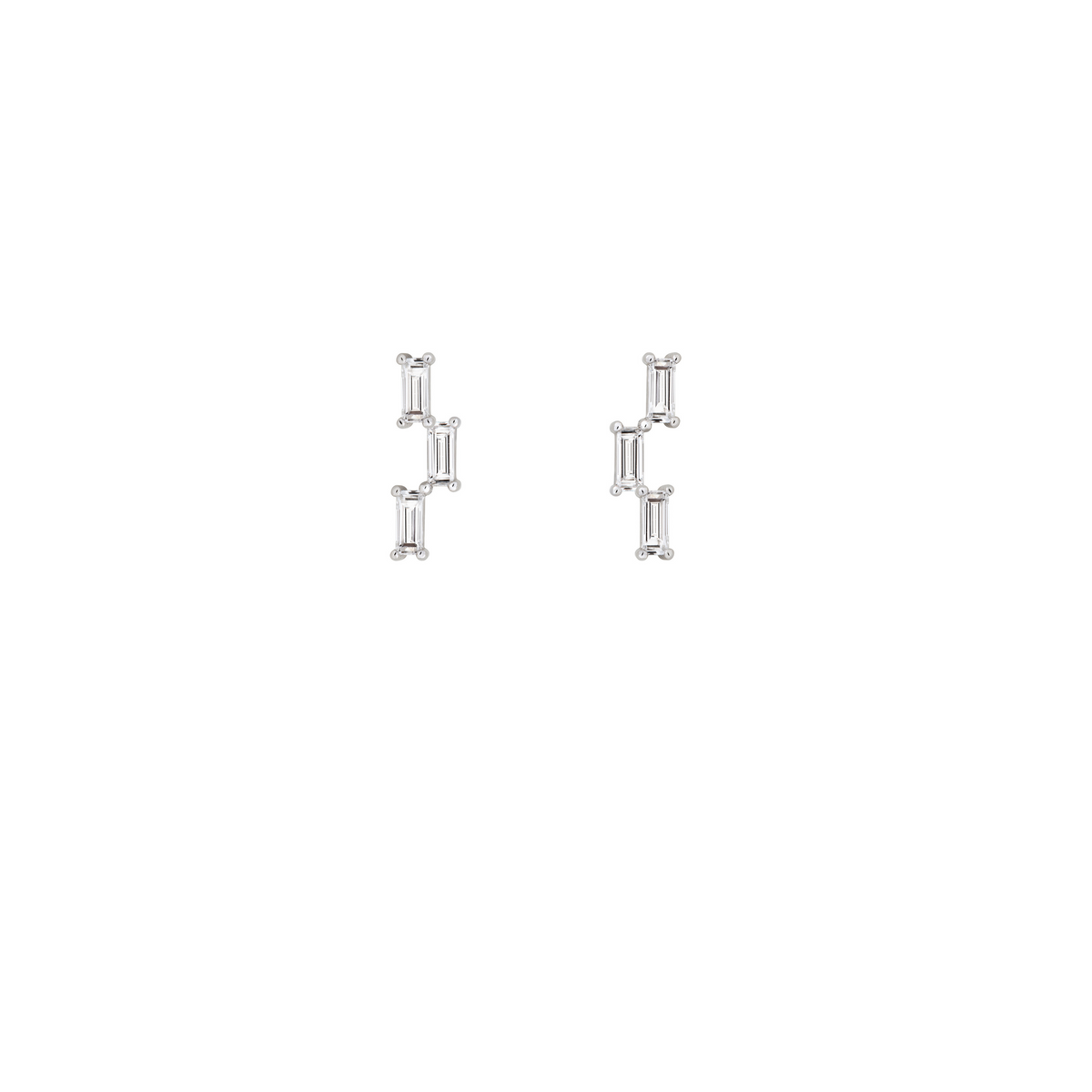 LIGHT/BEAM stud earrings in platinum 950, diamonds