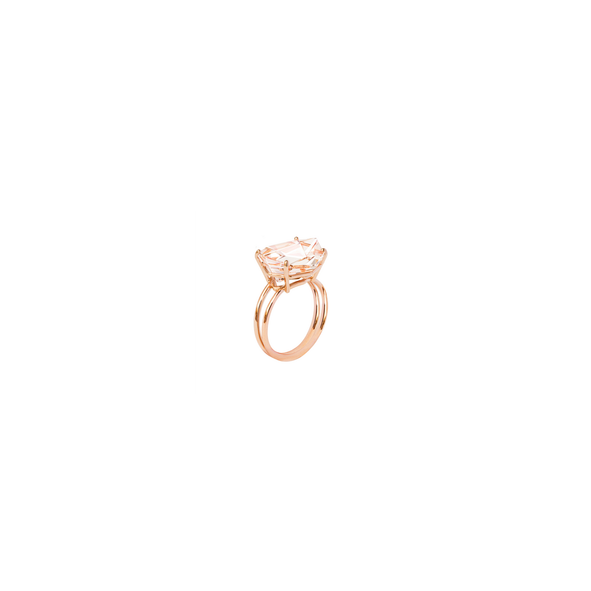 KLAR ring in 18k yellow gold, morganite