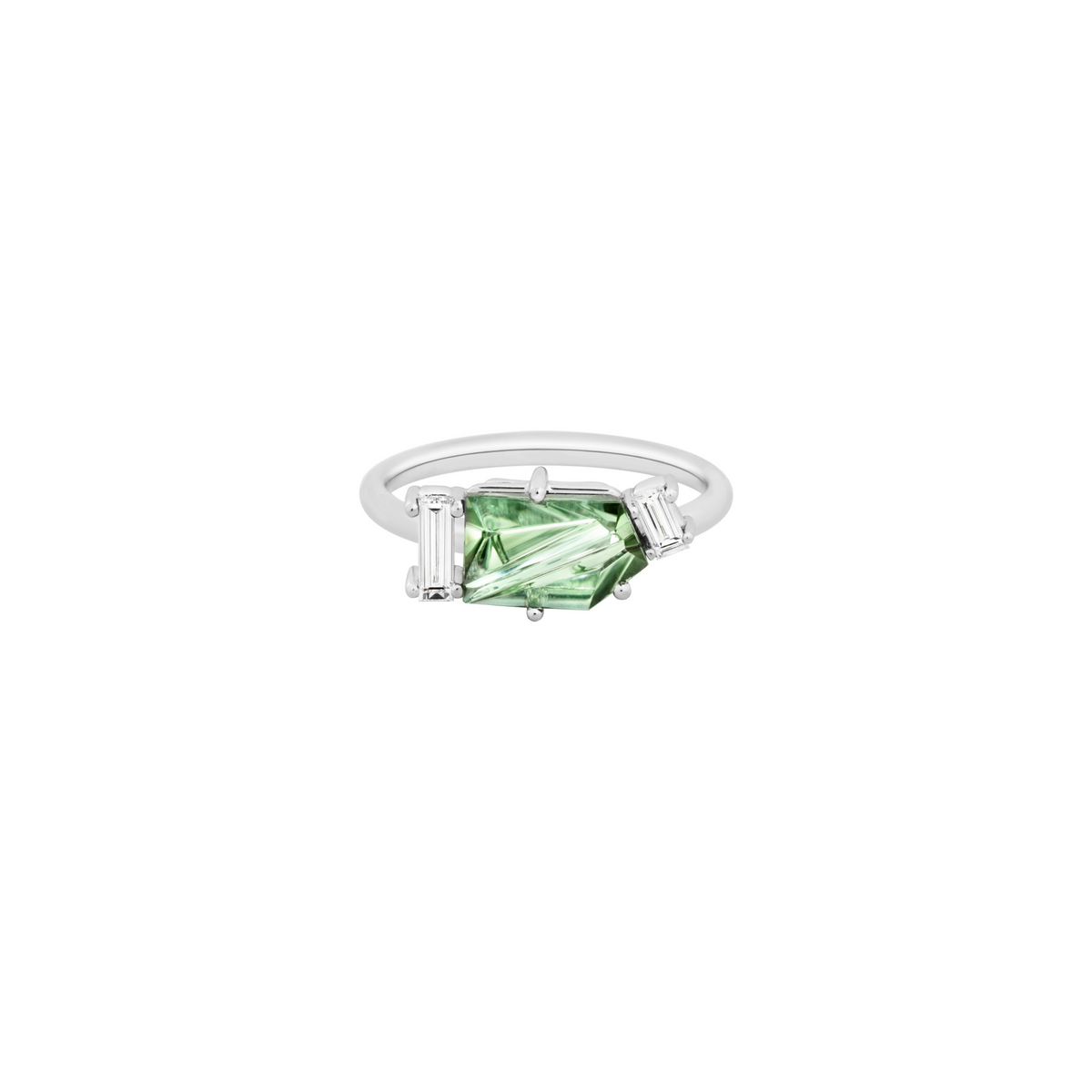 KLAR OOAK ring in 950 platinum, tourmaline and diamonds