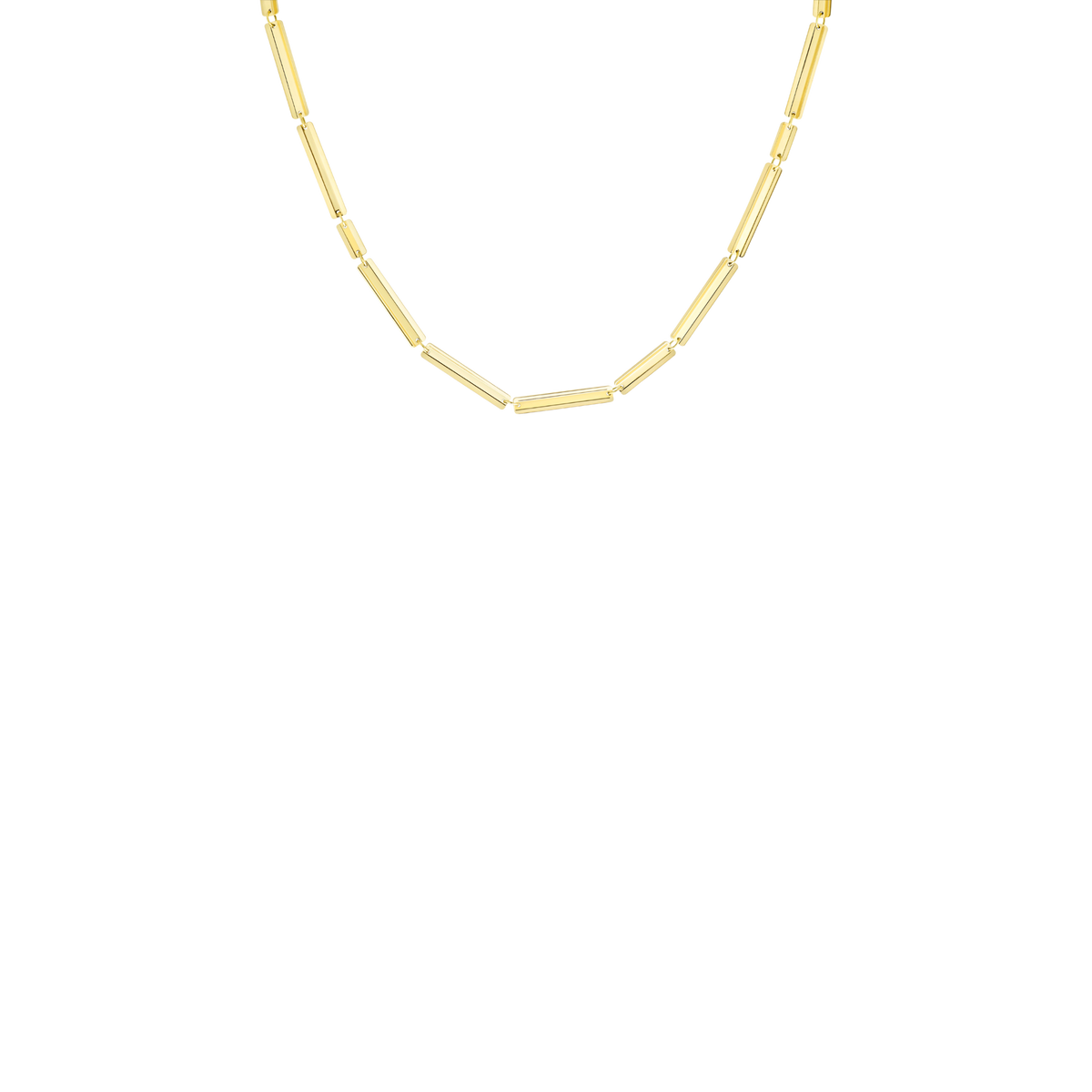 VIA necklace in 18k yellow gold, 45 cm (17.7 in), rectangle shape
