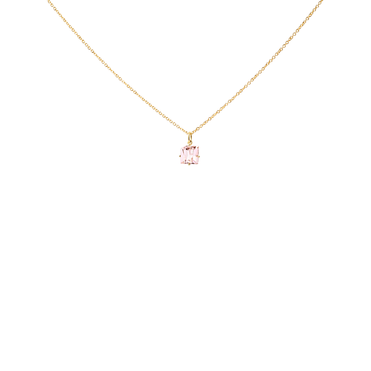 KLAR pendant in 18k yellow gold, morganite
