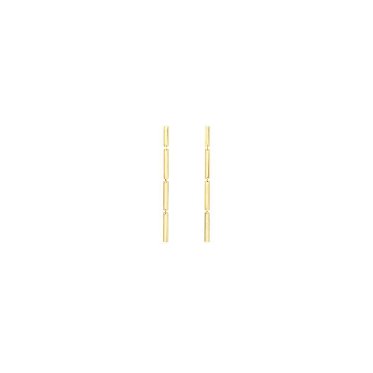 VIA earrings in 18k yellow gold, long, rectangle shape