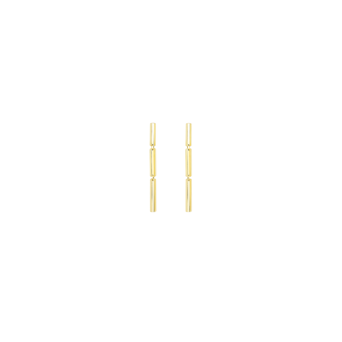 VIA earrings in 18k yellow gold, medium, rectangle shape