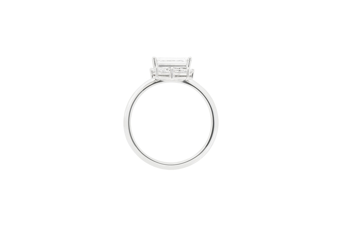 LIGHT/BEAM ring in platinum 950, diamonds