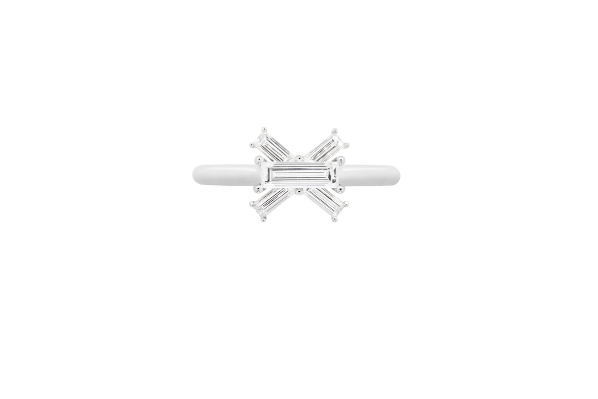 LIGHT/BEAM ring in platinum 950, diamonds