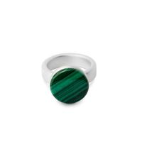 BAU ring in sterling silver, malachite