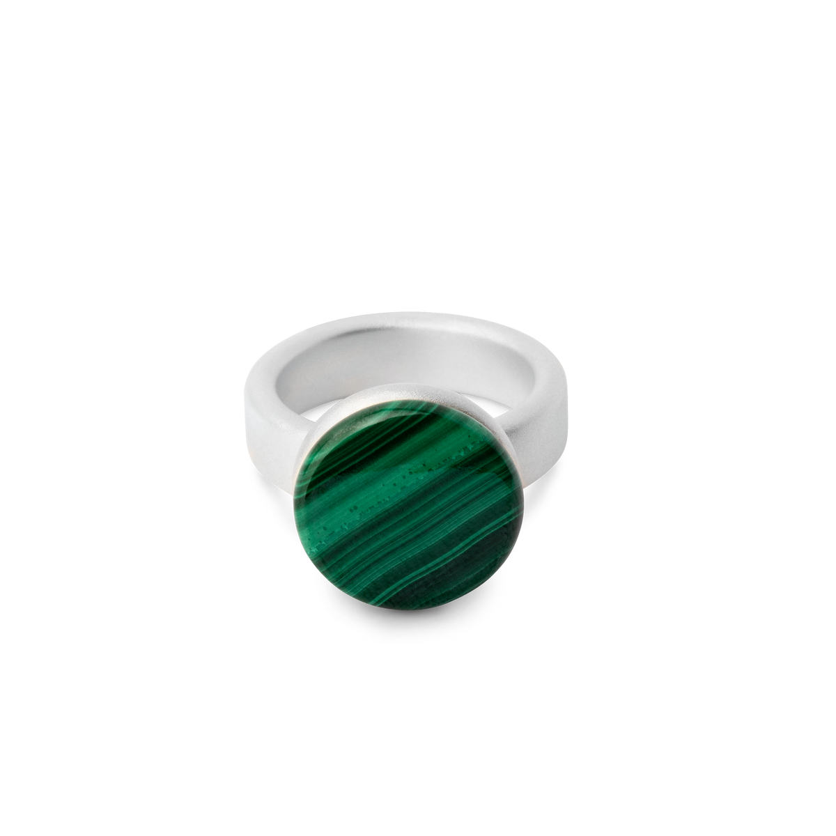 BAU ring in sterling silver, malachite
