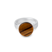 BAU ring in sterling silver, tiger's eye