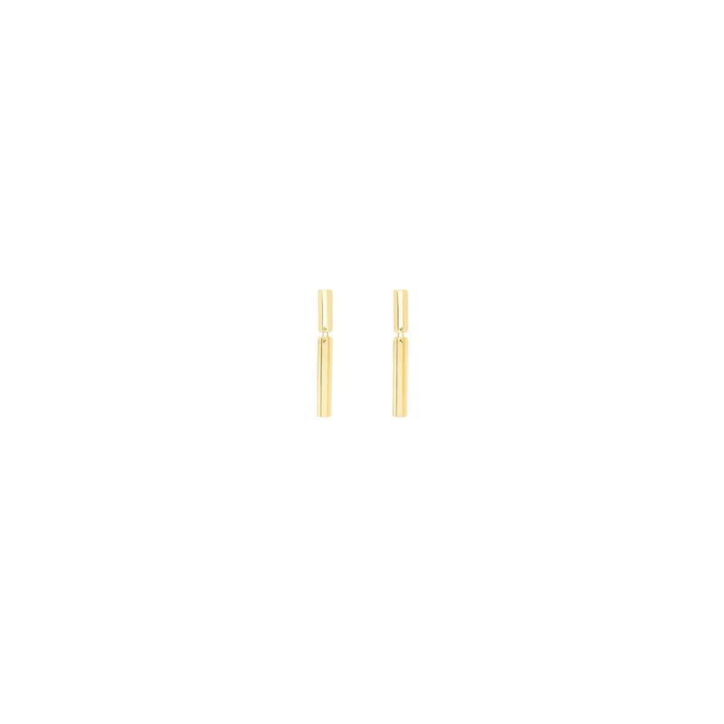 VIA earrings in 18k yellow gold, short, rectangle shape