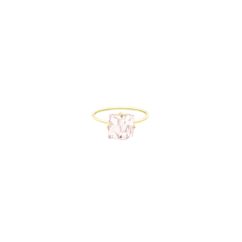 KLAR ring in 18k yellow gold, morganite