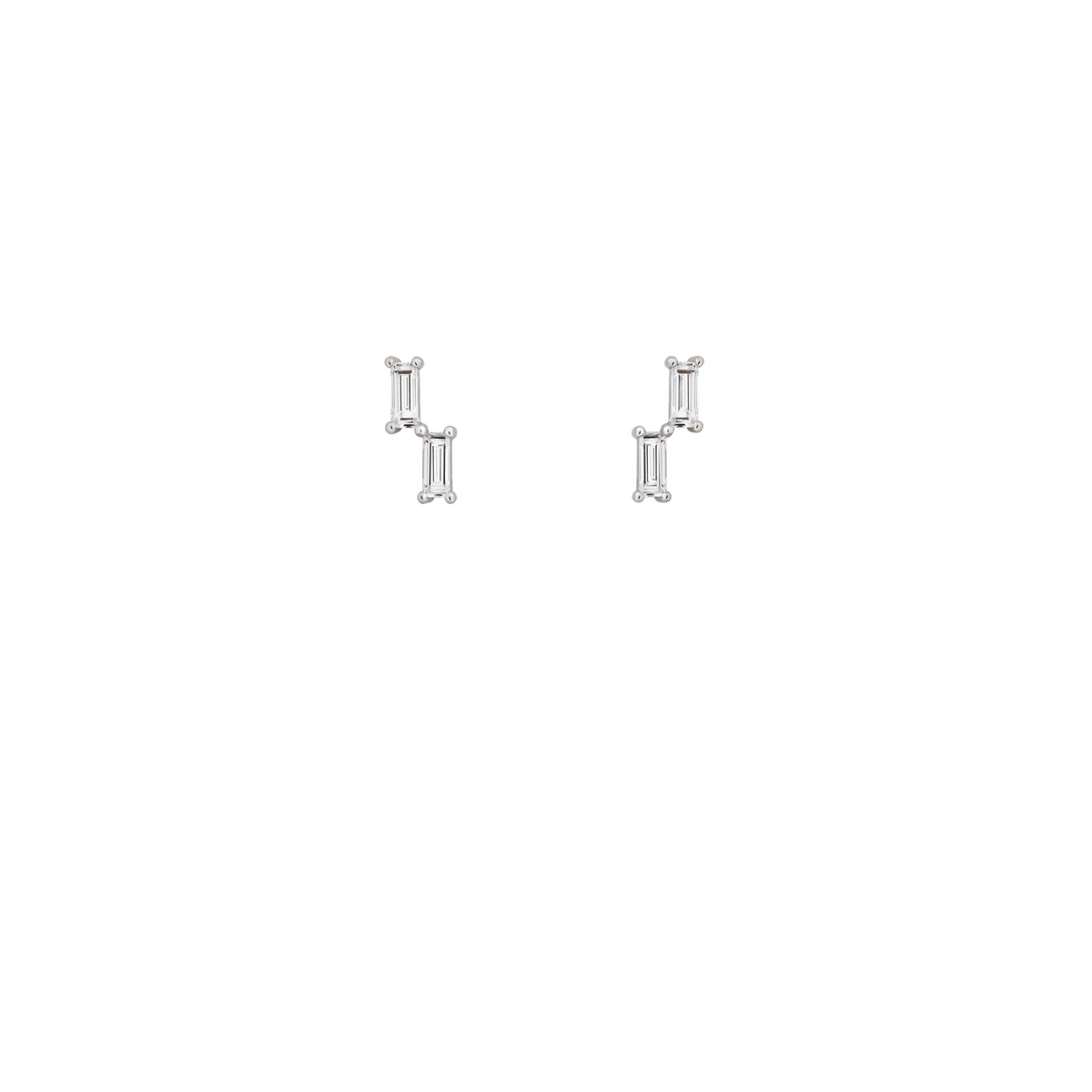 LIGHT/BEAM stud earrings in platinum 950, diamonds