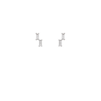 LIGHT/BEAM stud earrings in platinum 950, diamonds