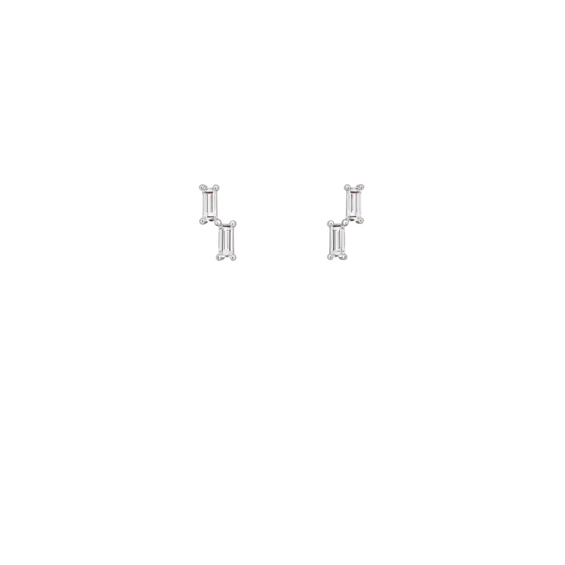 LIGHT/BEAM stud earrings in platinum 950, diamonds