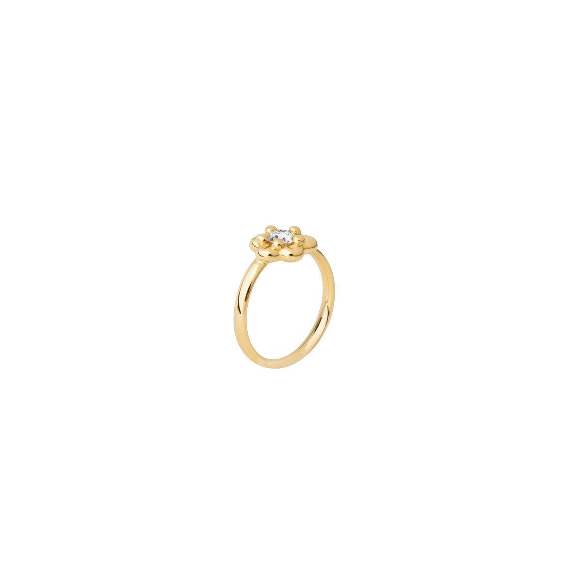 PURE ring in 18k yellow gold, diamond