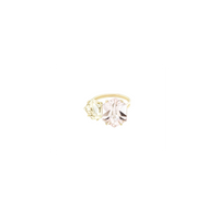 KLAR ring in 18k yellow gold, golden beryl and morganite