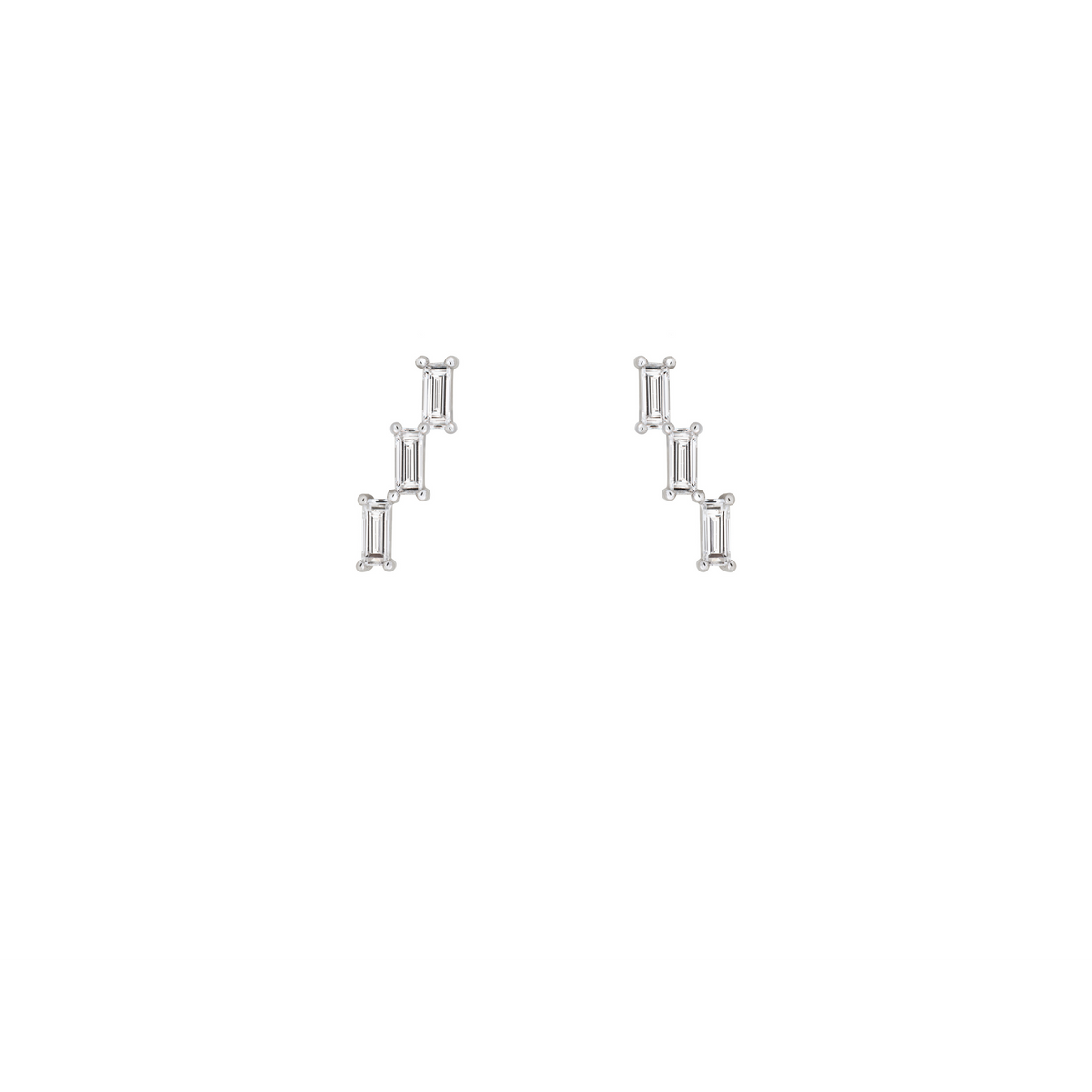 LIGHT/BEAM stud earrings in platinum 950, diamonds