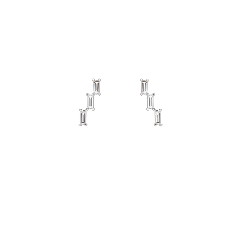 LIGHT/BEAM stud earrings in platinum 950, diamonds