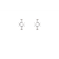 LIGHT/BEAM stud earrings in platinum 950, diamonds
