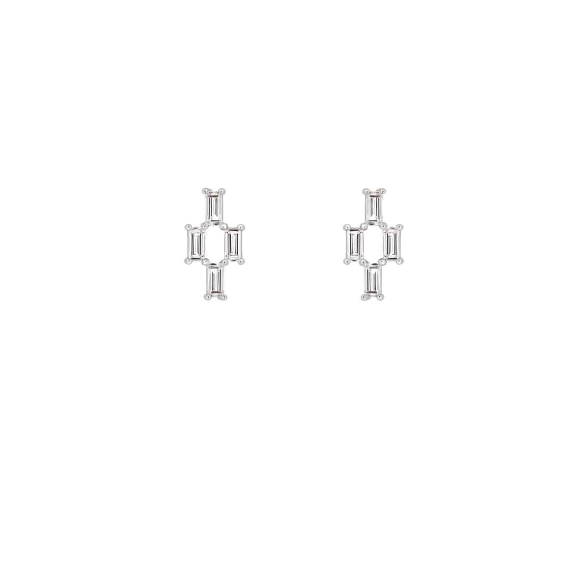 LIGHT/BEAM stud earrings in platinum 950, diamonds