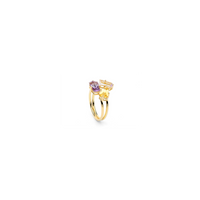 KLAR ring in 18k yellow gold, morganite, golden beryl and amethyst