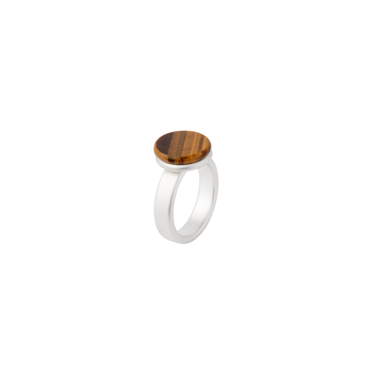 BAU ring in sterling silver, tiger's eye