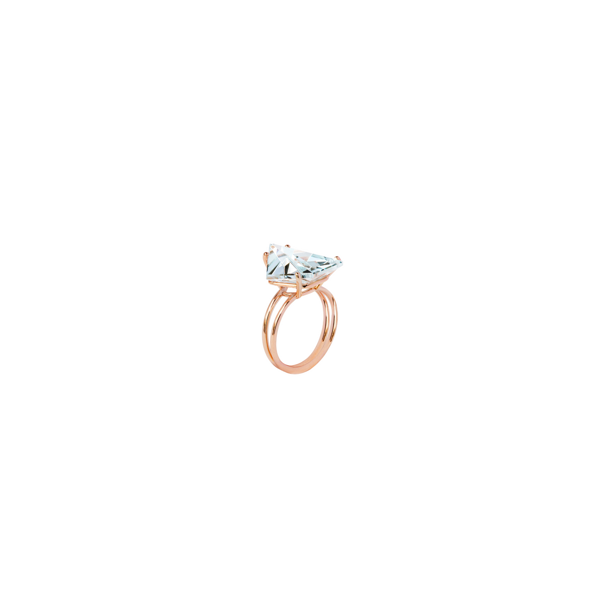 KLAR ring in 18k yellow gold, aquamarine