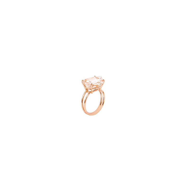 KLAR ring in 18k yellow gold, morganite