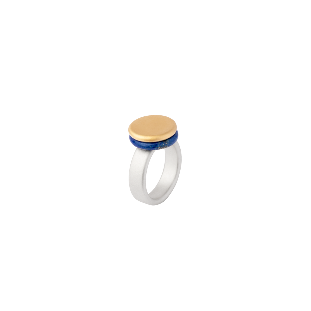 BAU ring in sterling silver, 18k yellow gold, lapis lazuli