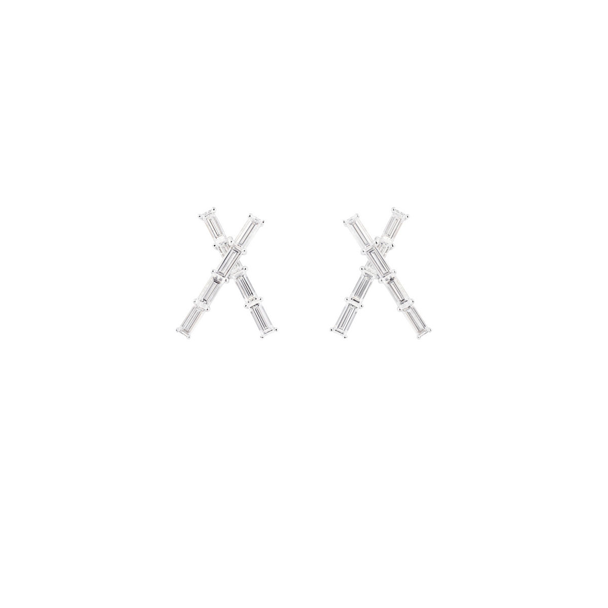 LIGHT/BEAM earrings in platinum 950, diamonds