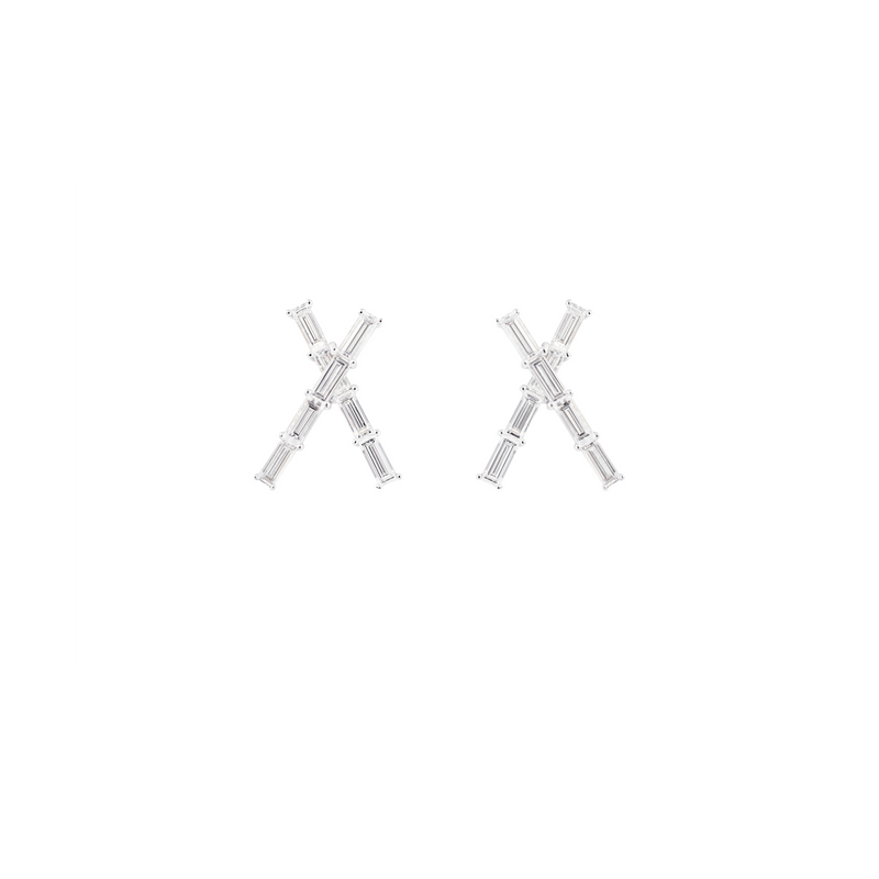 LIGHT/BEAM earrings in platinum 950, diamonds