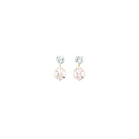 KLAR drop earrings in 18k yellow gold, aquamarines and morganites
