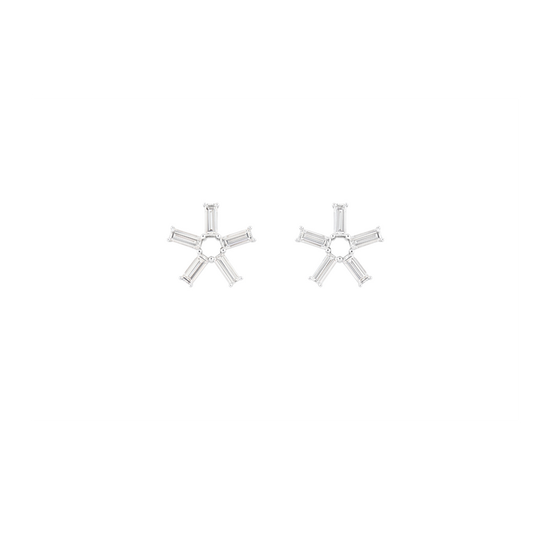 LIGHT/BEAM stud earrings in platinum 950, diamonds