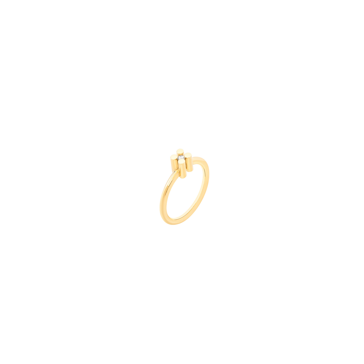 AUGUST ring in 18k yellow gold, diamond