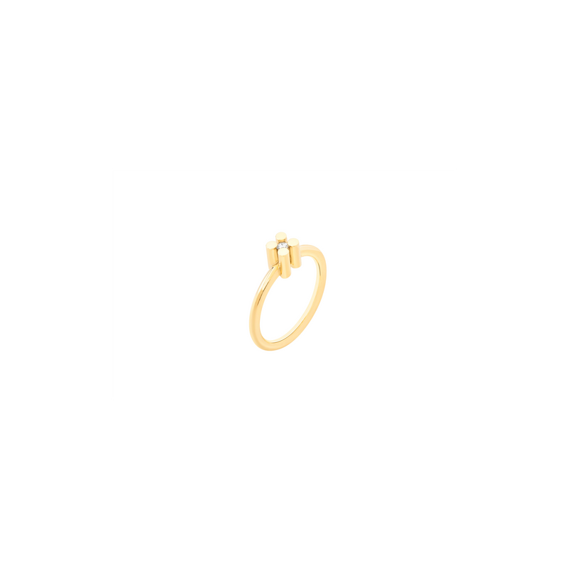 AUGUST ring in 18k yellow gold, diamond