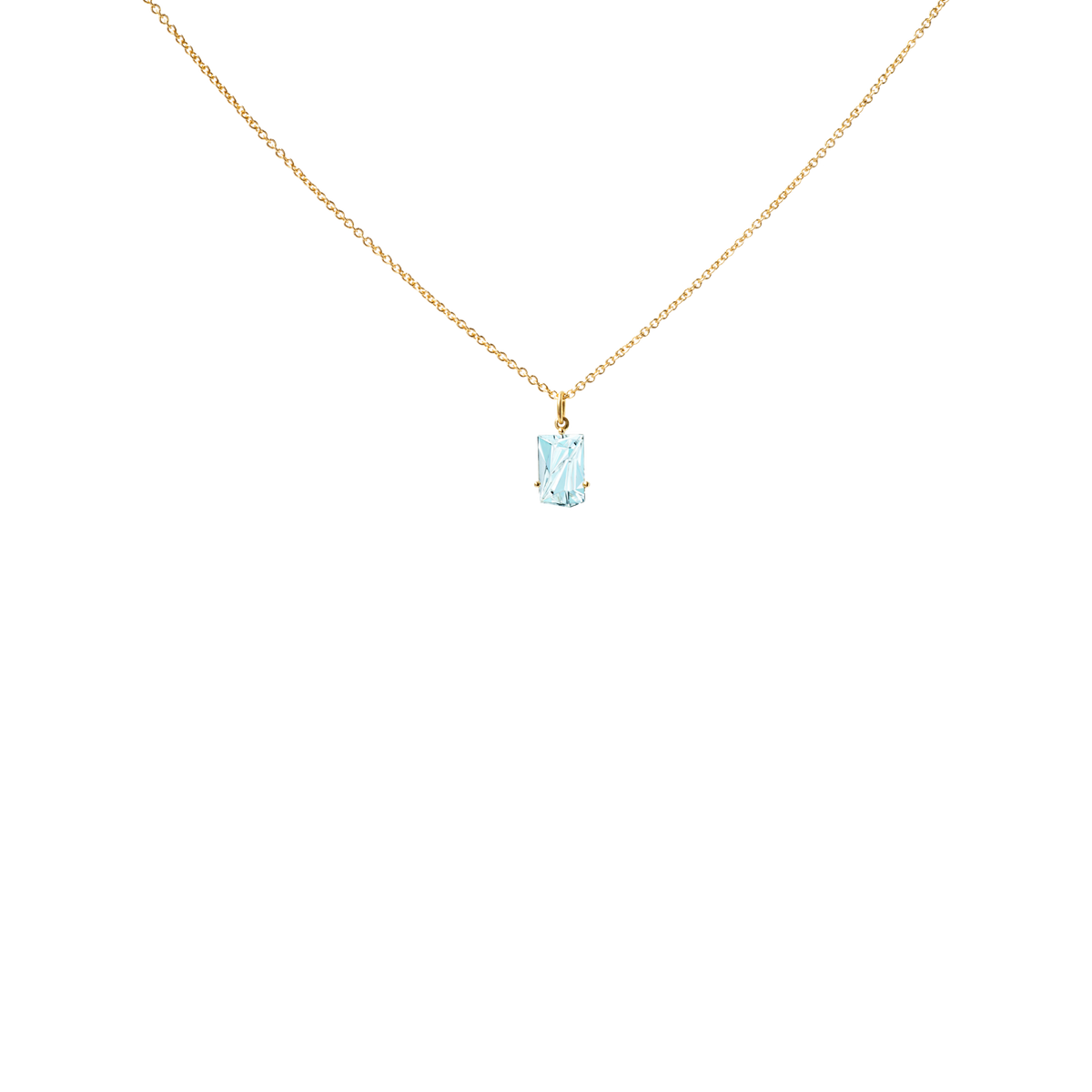 KLAR pendant in 18k yellow gold, aquamarine