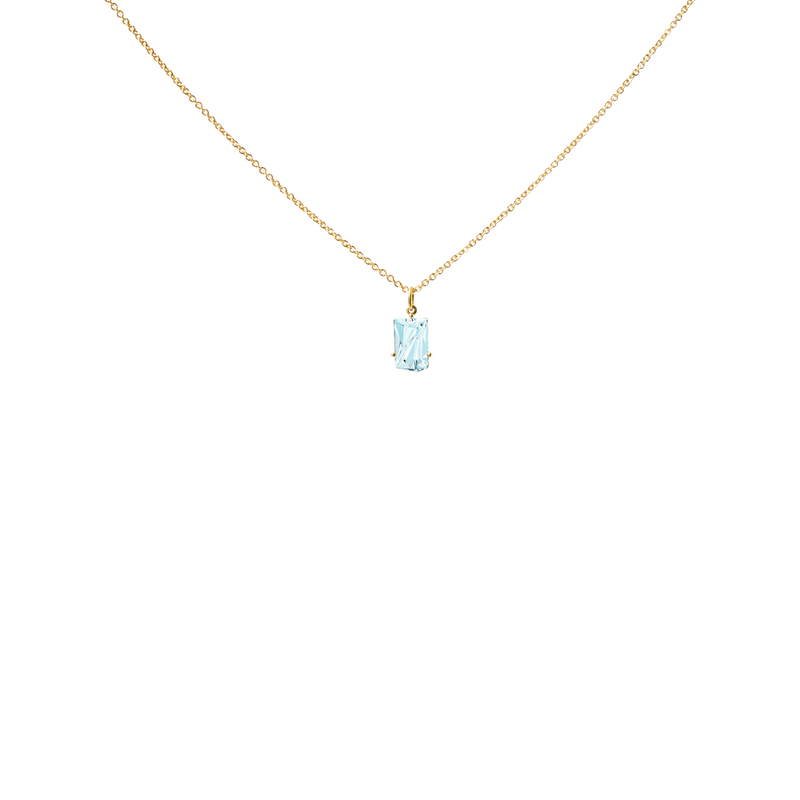 KLAR pendant in 18k yellow gold, aquamarine