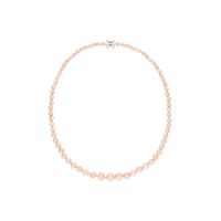 CLEAR PINK necklace in 950 platinum, Pink pacific coral and diamonds
