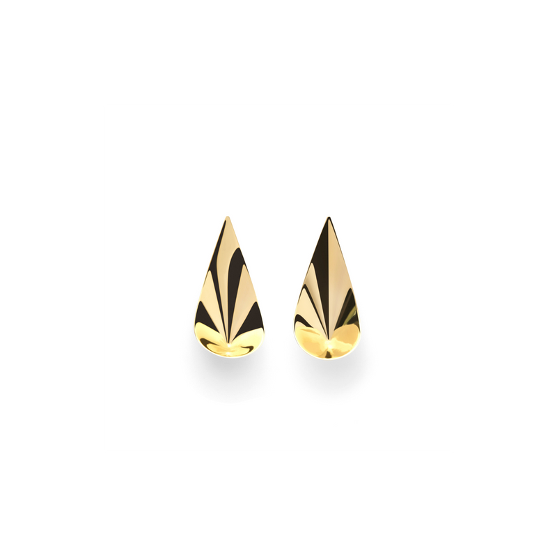 LEAF drop earrings in 18k yellow gold, M