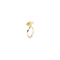 THIRD SPIRIT ring in 18k yellow gold, golden beryl, peridot and diamond