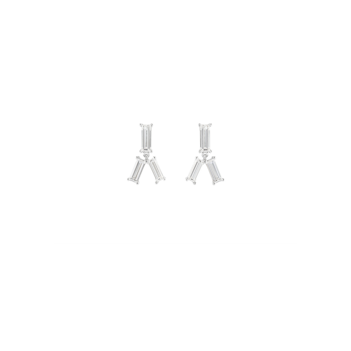 LIGHT/BEAM earrings in platinum 950, diamonds