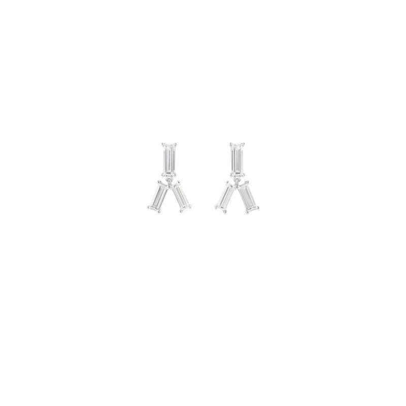 LIGHT/BEAM earrings in platinum 950, diamonds
