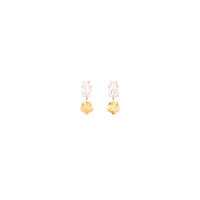 KLAR drop earrings in 18k yellow gold, morganites and citrines