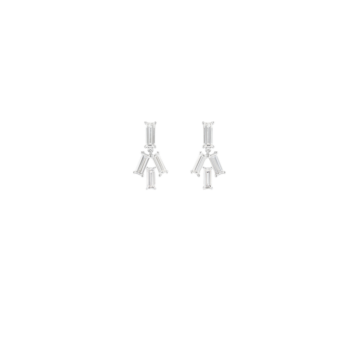 LIGHT/BEAM earrings in platinum 950, diamonds