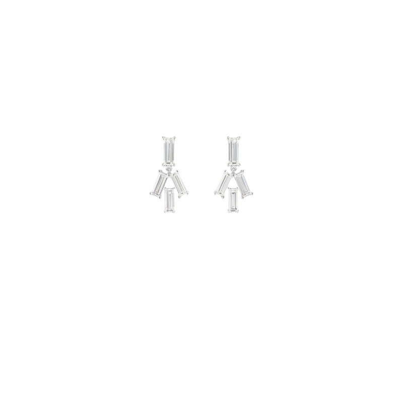 LIGHT/BEAM earrings in platinum 950, diamonds