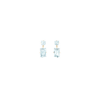KLAR drop earrings in 18k yellow gold, aquamarines