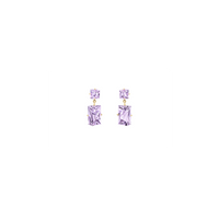 KLAR drop earrings in 18k yellow gold, amethysts