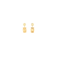 KLAR drop earrings in 18k yellow gold, citrines