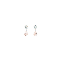 KLAR drop earrings in 18k rose gold, aquamarines, diamonds and morganites